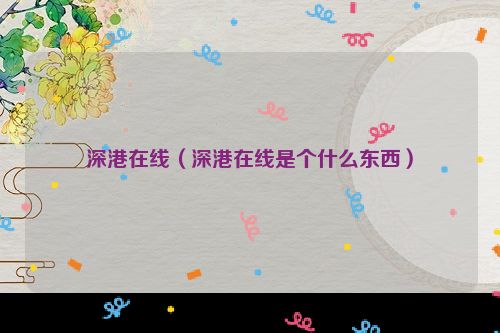 深港在线（深港在线是个什么东西）