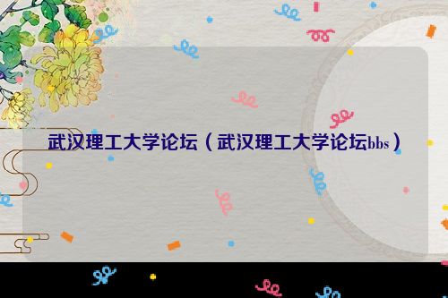 武汉理工大学论坛（武汉理工大学论坛bbs）