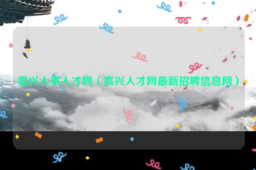 嘉兴人事人才网（嘉兴人才网最新招聘信息网）