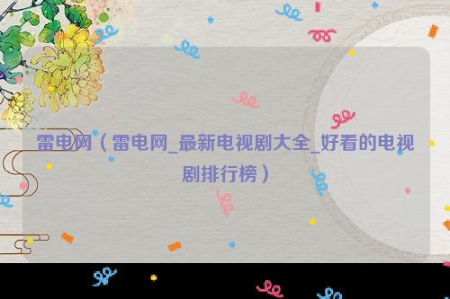 雷电网（雷电网_最新电视剧大全_好看的电视剧排行榜）