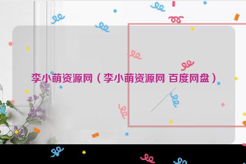 李小萌资源网（李小萌资源网 百度网盘）