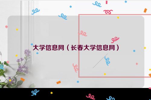 大学信息网（长春大学信息网）