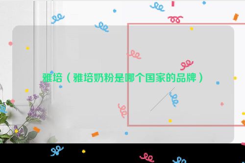 雅培（雅培奶粉是哪个国家的品牌）