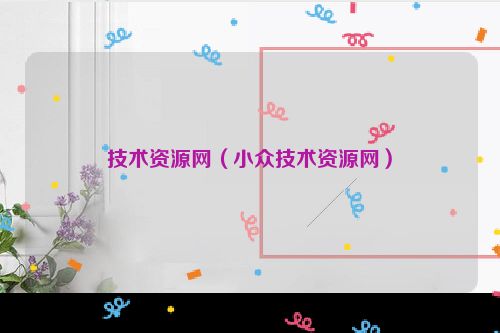 技术资源网（小众技术资源网）
