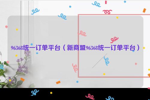 96368统一订单平台（新商盟96368统一订单平台）