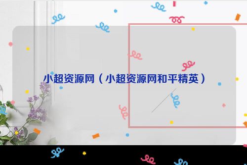 小超资源网（小超资源网和平精英）