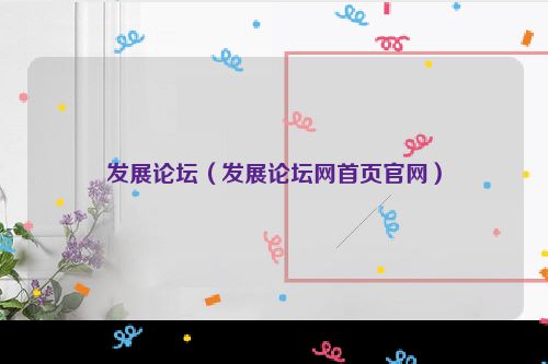 发展论坛（发展论坛网首页官网）