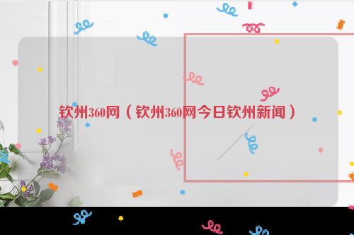 钦州360网（钦州360网今日钦州新闻）