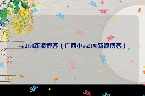 wu2198新浪博客（广西小wu2198新浪博客）